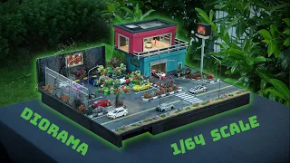 Showcase: My first self built DIORAMA 1/64 scale – Parking Lot & Garage for HOT WHEELS diecast cars