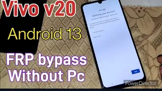 Vivo V20 Frp Bypass Android 13| Vivo V20 Google Account Unlock | V20 Frp Bypass | Vivo Frp Unlock