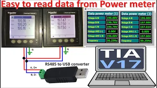 RS485 convert to USB connect with TIA Portal to read data from  power meters