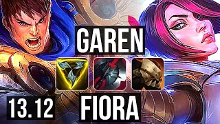 GAREN vs FIORA (TOP) | 6 solo kills, 1.2M mastery, Godlike, 300+ games | KR Master | 13.12