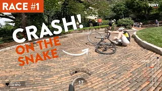 MY FIRST RACE! Snake Alley Crit - Cat 5 - CRASH On The Snake!