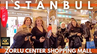 Istanbul Turkey Best Shopping malls Zorlu Center 4 February Walking Tour | 4K ULTRA HD 60FPS