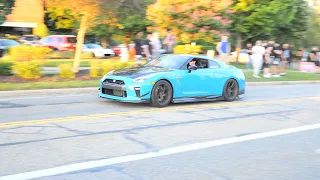 Cars Go Full Send leaving Sunset Showoff Car Meet