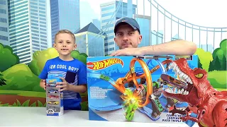 MACHINES Hot Wheels COLLECTION and Danik - A Crocodile with a DINOSAUR, Volcano and cool VIEWS!