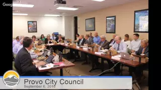 Provo City Council Work Meeting, September 6, 2016