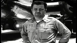 Interview of Major Charles Sweeney, pilot of the B-29 that dropped the atomic bom...HD Stock Footage