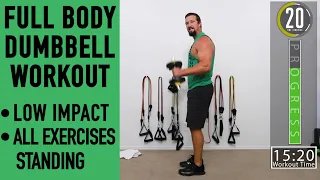 21 MINUTE FULL BODY DUMBBELL WORKOUT - LOW IMPACT - ALL STANDING - ACHV PEAK