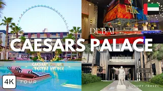 Dubai Travel Vlog -Caesars Palace Dubai| Luxury 5-star Hotel at Bluewaters Island (hotel tour in 4K)