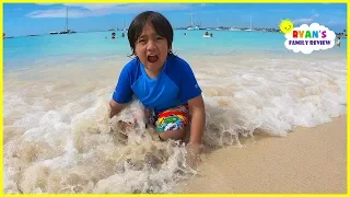 Family Fun Day at the Beach and playing in the sand with Ryan's Family Review!!!