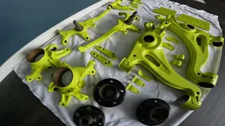 |#7| POWDER COATING AND MAKING ALUMINIUM BUSHINGS | MERCEDES W202 C55 BUILD |