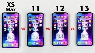 iPhone XS Max vs iPhone 11 vs iPhone 12 vs iPhone 13 SPEED TEST in 2023 - After IOS 16.4 🔥🔥