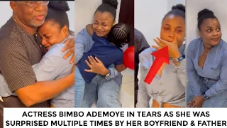 Actress Bimbo Ademoye emotional birthday surprise from her fiance (SHE CRIED)