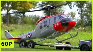 AMAZING XXL BELL UH-1D AND BELL UH-1Y TURBINE HELICOPTER FORAMTION FLIGHT DEMONSTRATION