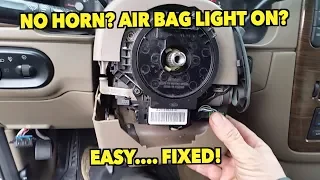 No Horn? Flashing Air Bag Light? EASY~ClockSpring Replacement. 02-05 Explorer.