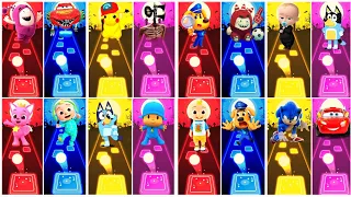 Tiles Hop Megamix 🎶 Pocoyo 🆚 Bluey Bingo 🆚 Labrador 🆚 Cocomelon 🆚 Oddbods Pogo.🎶 Who Is Best?