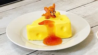 【トムとジェリー】あなぼこチーズケーキ【Tom and Jerry's】No-Bake cheesecake.