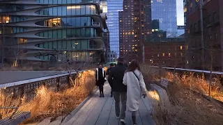 NYC Sunset Walk: The High line to Hudson Yards on the Westside of Manhattan【4K】