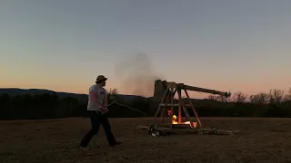 Trebuchet launches fire 🔥🔥🔥