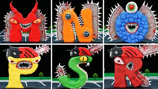 ✋✋ Making ALPHABET LORE MONSTER in CHAINSAW MAN [M to S] Sculptures with Clay | Alphabet Lore clay