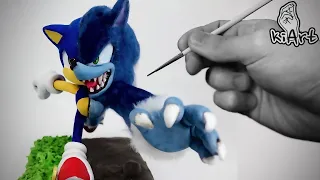 Create Sonic & Werehog with Clay / make figure / Clay tutorial [ kiArt ]