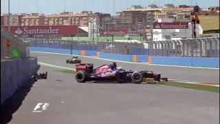 F1 2012 Europe Petrov Collides With Ricciardo