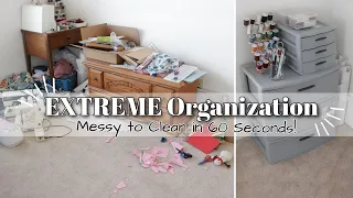 MESSY TO CLEAN IN 60 SECONDS EXTREME CLEAN AND ORGANIZE WITH ME 2022 ORGANIZATION IDEAS & MOTIVAITON