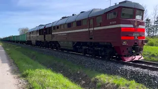 2ТЭ116-1259 с пустыми угольными вагонами близ Тарту/2TE116-1259 with empty coal gondolas near Tartu