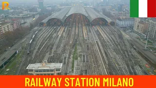 Milano Centrale Railway Station - Aerial view and Trainspotting -  Italy