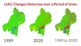 Land use/Land cover Change detection Analysis for an Area over a certain timeline like 1989 to 2020