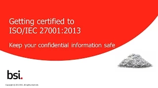 Getting certified to ISO/IEC 27001