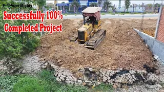 Successfully 100%, Completed Project, Filling Up The Land, Bulldozer KOMATSU D31P, Dump truck