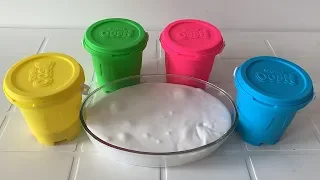 JOGUEI 4 BALDES DE AREIA QUE NUNCA MOLHA DENTRO DO SLIME BRANCO! (Ficou incrível)