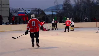 Хоккейный матч Белокуриха - Камень-на-Оби 9.02.18. "Факел" забил гол.