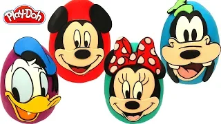 4 Ovos Surpresas de Mickey Mouse e Amigos em Português Brasil de Massinha Play Doh