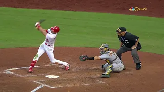 Moment: Ouch! Cardinals' Lars Nootbaar fouls ball off his groin