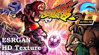 Super Mario Strikers ESRGAN HD Texture 4K 60FPS | Wii Dolphin | PC RTX 4090