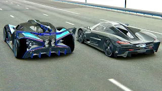 Bugatti Bolide vs Koenigsegg Jesko Absolut - Drag Race 20 KM