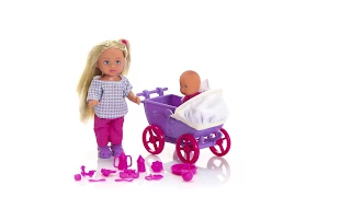 Simba 5736241 - Еви с малышом на прогулке с аксессуарами. EviLove Doll Walk