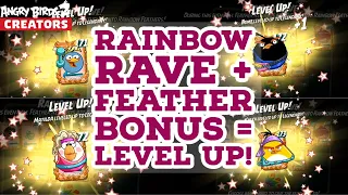 Angry Birds 2 Levelling Up Multiple Birds During a Rainbow Rave!