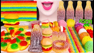 ASMR GUMMY JELLY PARTY *RAINBOW JELLY BELT, GIANT COLA GUMMY, HAMBURGER GUMMY 젤리 파티 먹방 JANE ASMR 제인