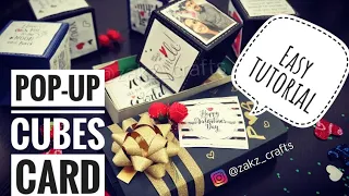 Pop-up cubes card| Jumping cubes| easy and detailed tutorial| gift ideas