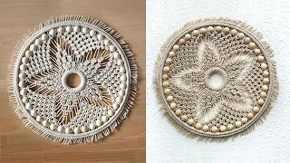 DIY Round Macrame Flower EASY Circle Wall Hanging / Unique Dream Catcher