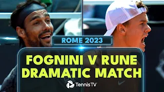 Dramatic Fabio Fognini vs Holger Rune Encounter | Rome 2023 Highlights