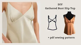 DIY Gathered Bust Slip Top sewing tutorial