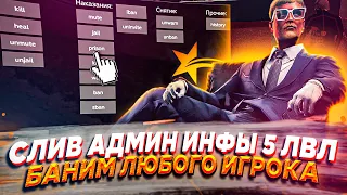 СЛИВ АДМИН ИНФЫ 5 УРОВНЯ, КАК ЗАБАНИТЬ ЛЮБОГО ИГРОКА - GTA 5 RP