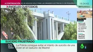 Así relata la Policía cómo evitó el intento de suicidio de una joven en el viaducto de Madrid