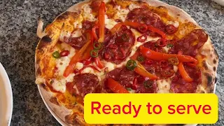 Making Italian Pizza in large firewood oven lol Pizza vesuvio #italianfood #spicypizza #italianpizza