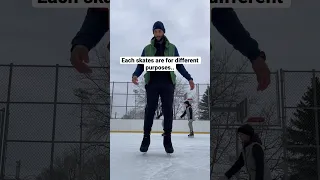 FIGURE SKATES VS HOCKEY SKATES 🥶😱 #iceskating #tips #freestyle #shorts