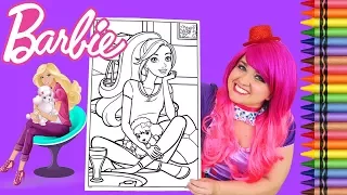 Coloring Barbie Dream House GIANT Coloring Book Page Crayola Crayons | KiMMi THE CLOWN