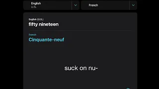 never translate fifty nineteen to french